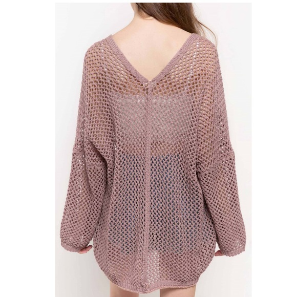 Olive Open front open light weight knit cardigan - Picture 7 of 8